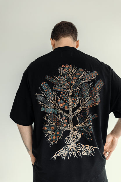 Футболка «Дерево життя» oversize чорна