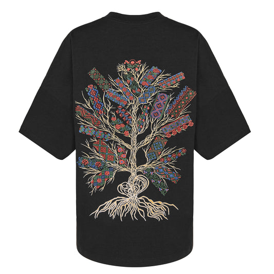 Футболка «Дерево життя» oversize чорна