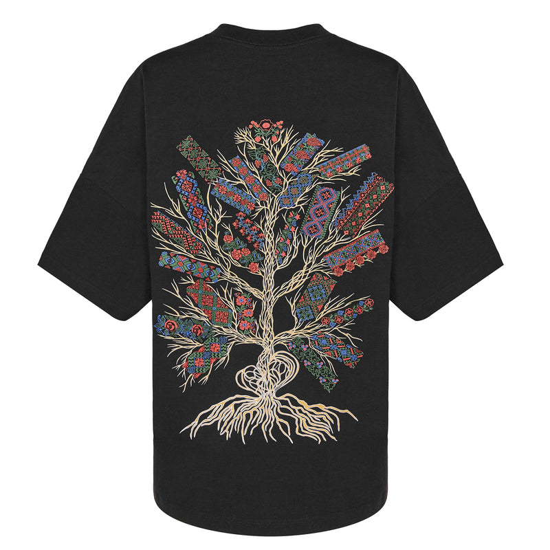Футболка «Дерево життя» oversize чорна